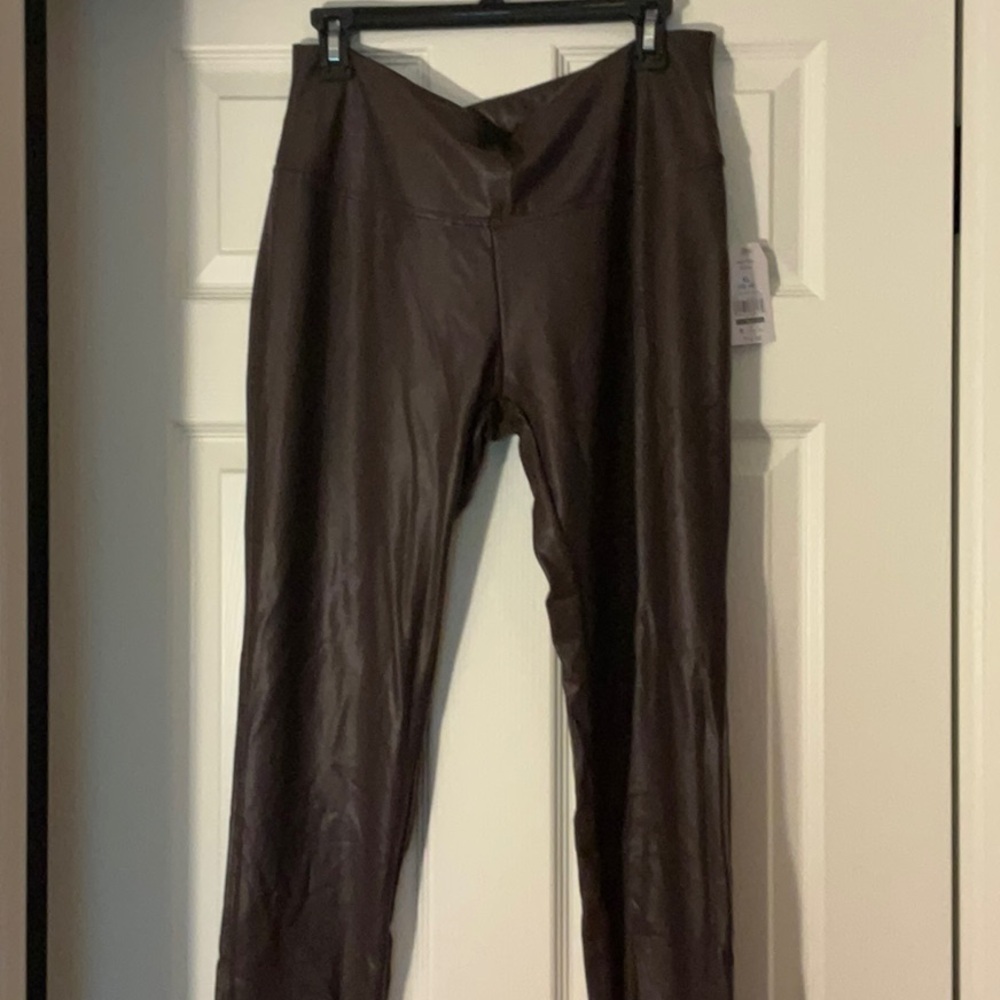 Time and Tru Chocolate Faux Leather Pants